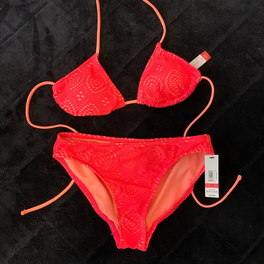 Coral and Orange 2 piece Bikini Small